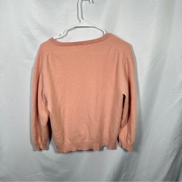 J.Crew 100% Cashmere V-Neck Sweater Blush Pink Soft Knit Women’s Medium - Picture 9 of 10